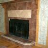 porcelain fireplace with custom built hearth