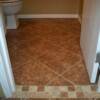 12x12 porcelain tile set on diagonal with 2x2 transition