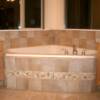 Close up of master bathroom tubs deck.