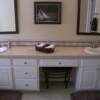 Elegant master bathroom counter top and backsplash set perfectly.