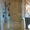 12 x 12  Marble steam shower surround with a marble bench top and custom shower pan.